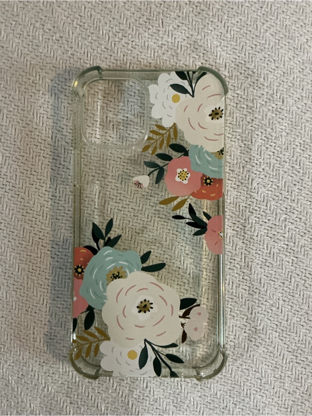 Clear Floral Phone Case with Pastel Flower Design